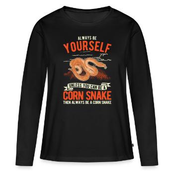 Serpent des blés cadeau Serpent des blés - T-shirt manches longues Premium bio Femme - noir - Devant - Julia (174cm)