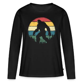Bigfoot rétro - T-shirt manches longues Premium bio Femme - noir - Devant - Julia (174cm)