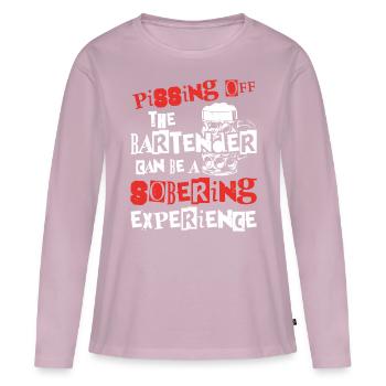 Bartender Mixologist Pissing Off - Frauen Premium Bio Langarmshirt - Altrosa - Vorne - Julia (174cm)