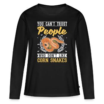 Serpent des blés cadeau Serpent des blés - T-shirt manches longues Premium bio Femme - noir - Devant - Julia (174cm)