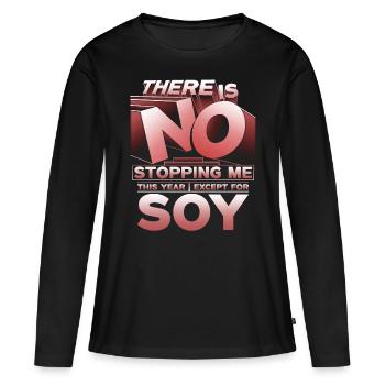 Allergie au soja - T-shirt manches longues Premium bio Femme - noir - Devant - Julia (174cm)