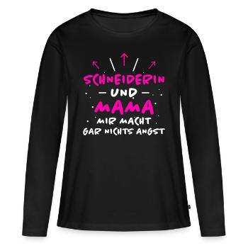 Schneiderin Spruch Lustiges Schneiderin Geschenk - Frauen Premium Bio Langarmshirt - Schwarz - Vorne - Julia (174cm)