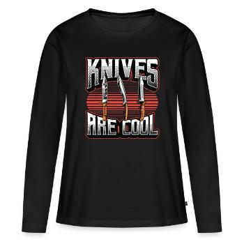 Les couteaux de forgeage de lame sont cool aime la fabrication de lames - T-shirt manches longues Premium bio Femme - noir - Devant - Julia (174cm)