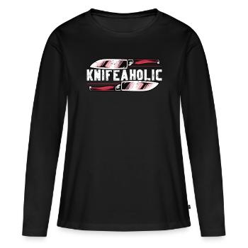 Blade Forging Knifeaholic Blade Crafting Forging - Frauen Premium Bio Langarmshirt - Schwarz - Vorne - Julia (174cm)