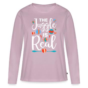 Witziger Jonglieren Spruch - Frauen Premium Bio Langarmshirt - Altrosa - Vorne - Julia (174cm)