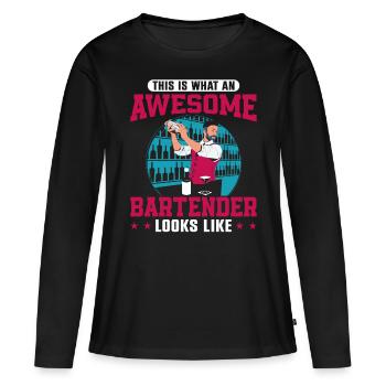 Bartender Mixologist This Is What - Frauen Premium Bio Langarmshirt - Schwarz - Vorne - Julia (174cm)