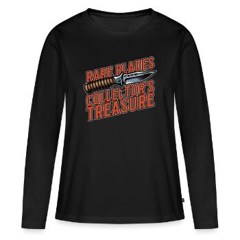 Lame forgée Lames rares Artiste du métal de collection - T-shirt manches longues Premium bio Femme - noir - Devant - Julia (174cm)
