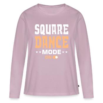 Witziger Square Dance Spruch - Frauen Premium Bio Langarmshirt - Altrosa - Vorne - Julia (174cm)