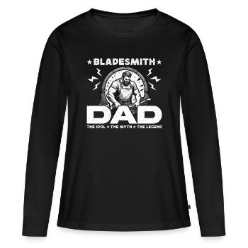 Bladesmith Dad L’idole Le mythe L’artiste du métal - T-shirt manches longues Premium bio Femme - noir - Devant - Julia (174cm)
