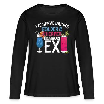 Bartender Mixologist We Serve - Frauen Premium Bio Langarmshirt - Schwarz - Vorne - Julia (174cm)