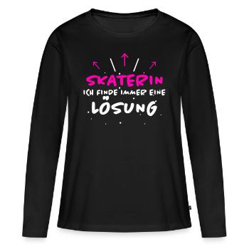 Skaterin Spruch Skating Lustiges Skaterin Geschenk - Frauen Premium Bio Langarmshirt - Schwarz - Vorne - Julia (174cm)