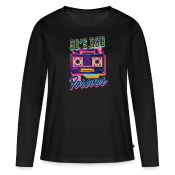 Années 90 R&B Années 90 Années R&B Forever - T-shirt manches longues Premium bio Femme - noir - Devant - Julia (174cm)
