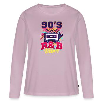 90 Années R&B Années 90 R&B Vibes - T-shirt manches longues Premium bio Femme - rose poudré - Devant - Julia (174cm)