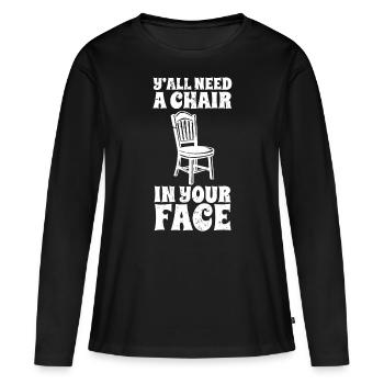 Vous avez tous besoin d’une chaise en face Drôle Sombre Morbide Joke - T-shirt manches longues Premium bio Femme - noir - Devant - Julia (174cm)