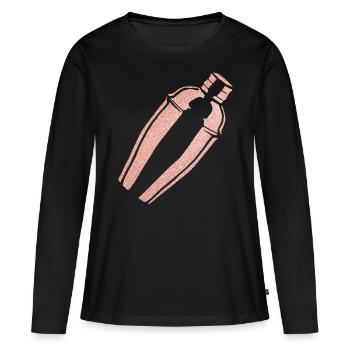 Bartender Mixologist Shaker - Frauen Premium Bio Langarmshirt - Schwarz - Vorne - Julia (174cm)