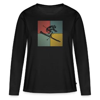Ski Ski Remontées mécaniques Ski Ski Ski Skis - T-shirt manches longues Premium bio Femme - noir - Devant - Julia (174cm)