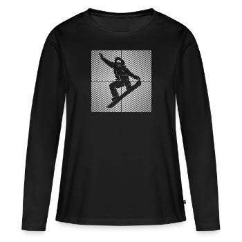 Snowboard Snowboard Remontée mécanique Snowboarder - T-shirt manches longues Premium bio Femme - noir - Devant - Julia (174cm)