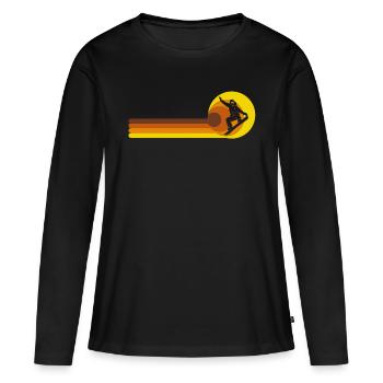 Snowboard Snowboard Remontée mécanique Vintage Snowboarder - T-shirt manches longues Premium bio Femme - noir - Devant - Julia (174cm)