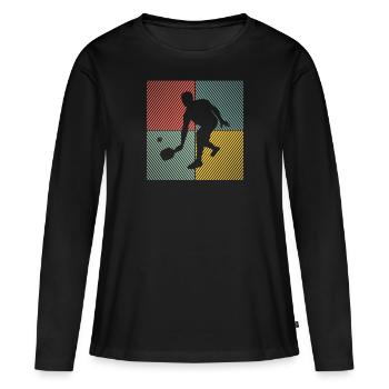 Jeu de balles de pickleball Joueur de pickleball - T-shirt manches longues Premium bio Femme - noir - Devant - Julia (174cm)