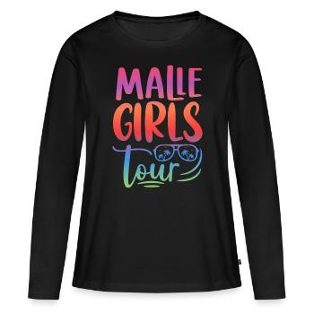 Visite des filles de Malle - T-shirt manches longues Premium bio Femme - noir - Devant - Julia (174cm)