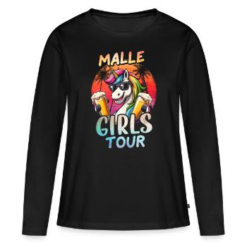 Visite des filles de Malle - T-shirt manches longues Premium bio Femme - noir - Devant - Julia (174cm)