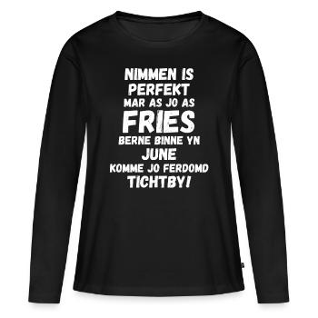 Frisian birthday shirt born in June Frisians - Women's Premium Organic Long Sleeve Shirt - black - Front - Julia (174cm)