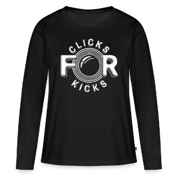 Photographe Photographie Photographes Clics Pour Coups De Pied - T-shirt manches longues Premium bio Femme - noir - Devant - Julia (174cm)