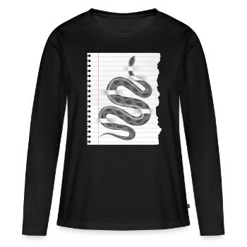 Serpent astucieux pour les amoureux de la nature et les gardiens de terrarium - T-shirt manches longues Premium bio Femme - noir - Devant - Julia (174cm)