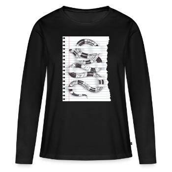 Serpent astucieux pour les amoureux de la nature et les gardiens de terrarium - T-shirt manches longues Premium bio Femme - noir - Devant - Julia (174cm)