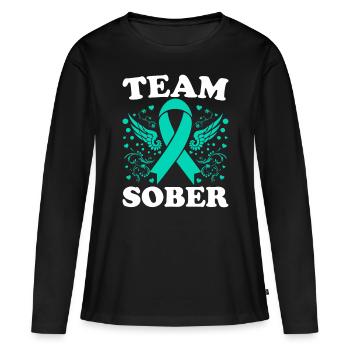 Sensibilisation à la prévention de la toxicomanie Toxicomanie - T-shirt manches longues Premium bio Femme - noir - Devant - Julia (174cm)