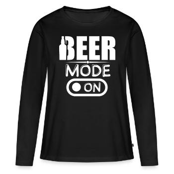Mode bière sur Mode bière activé - T-shirt manches longues Premium bio Femme - noir - Devant - Julia (174cm)