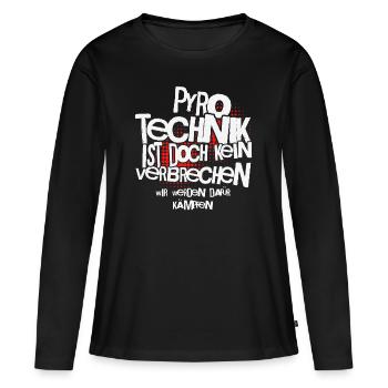 La pyrotechnie n’est pas un crime - Meme Spruch - T-shirt manches longues Premium bio Femme - noir - Devant - Julia (174cm)
