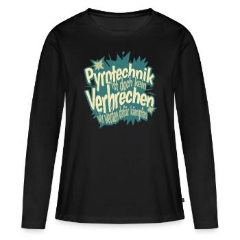La pyrotechnie n’est pas un crime - Meme Spruch - T-shirt manches longues Premium bio Femme - noir - Devant - Julia (174cm)
