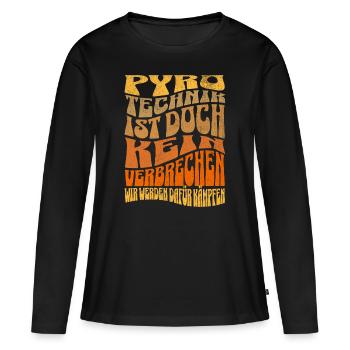 La pyrotechnie n’est pas un crime - Meme Spruch - T-shirt manches longues Premium bio Femme - noir - Devant - Julia (174cm)