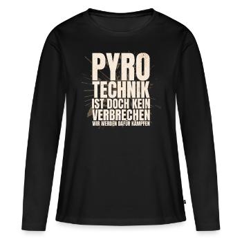 La pyrotechnie n’est pas un crime - Meme Spruch - T-shirt manches longues Premium bio Femme - noir - Devant - Julia (174cm)