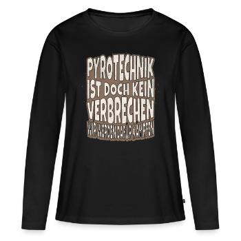 La pyrotechnie n’est pas un crime - Meme Spruch - T-shirt manches longues Premium bio Femme - noir - Devant - Julia (174cm)