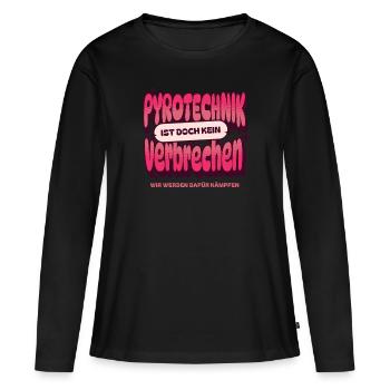 La pyrotechnie n’est pas un crime - Meme Spruch - T-shirt manches longues Premium bio Femme - noir - Devant - Julia (174cm)