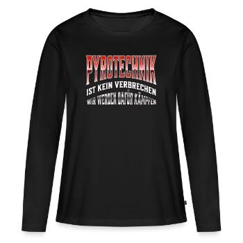 La pyrotechnie n’est pas un crime - Meme Spruch - T-shirt manches longues Premium bio Femme - noir - Devant - Julia (174cm)