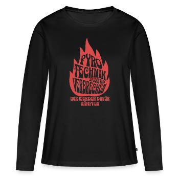 La pyrotechnie n’est pas un crime - Meme Spruch - T-shirt manches longues Premium bio Femme - noir - Devant - Julia (174cm)