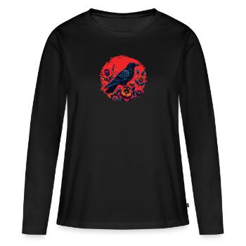 Éleveur d’oiseaux Ornithologue Ornithologue Ornithologue - T-shirt manches longues Premium bio Femme - noir - Devant - Julia (174cm)