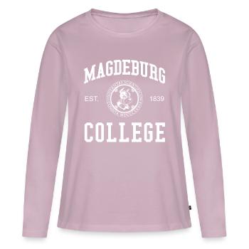 Magdeburg College University Universität Hochschul - T-shirt manches longues Premium bio Femme - rose poudré - Devant - Julia (174cm)