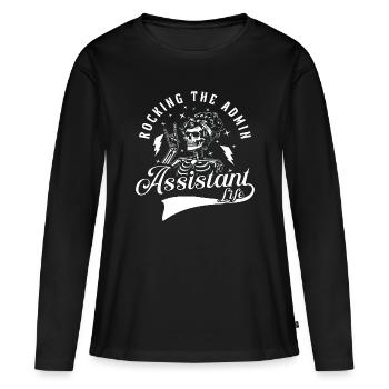 Admin Assistant Rocking The Admin Office Worker - Women's Premium Organic Long Sleeve Shirt - black - Front - Julia (174cm)