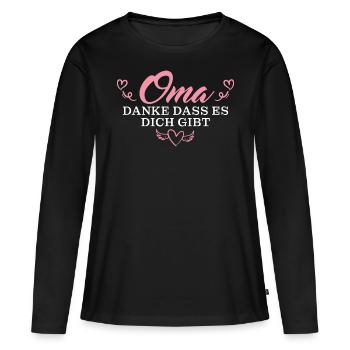 Beste Großmutter Dankeschön Oma - Frauen Premium Bio Langarmshirt - Schwarz - Vorne - Julia (174cm)