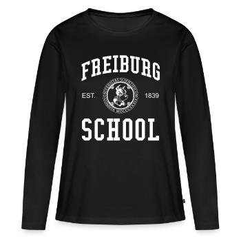 Freiburg School University College School University - T-shirt manches longues Premium bio Femme - noir - Devant - Julia (174cm)