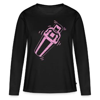 Bartender Mixologist Shaker - Frauen Premium Bio Langarmshirt - Schwarz - Vorne - Julia (174cm)