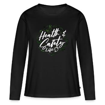 Éducateur en santé Conseillère en santé et sécurité - T-shirt manches longues Premium bio Femme - noir - Devant - Julia (174cm)