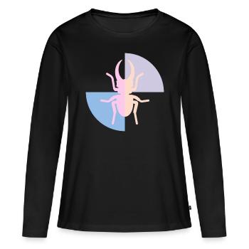 Duo Coccinelle Jaune Pastel Rose - T-shirt manches longues Premium bio Femme - noir - Devant - Julia (174cm)