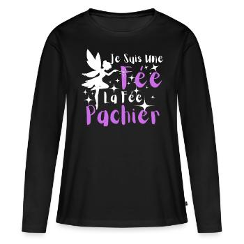 Ich bin eine Fee, die Fee Pachier - Frauen Premium Bio Langarmshirt - Schwarz - Vorne - Julia (174cm)