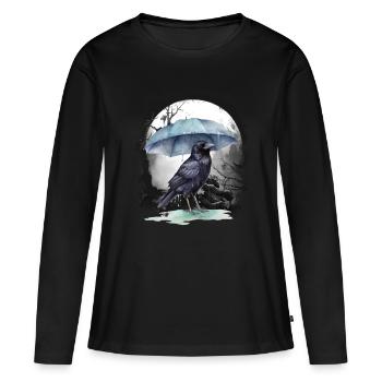 mystique corbeau corbeau corbeau - T-shirt manches longues Premium bio Femme - noir - Devant - Julia (174cm)