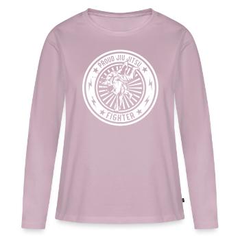 Combattante sexy de Jiu Jitsu - Jiu Jitsu Brésilien Marti - T-shirt manches longues Premium bio Femme - rose poudré - Devant - Julia (174cm)